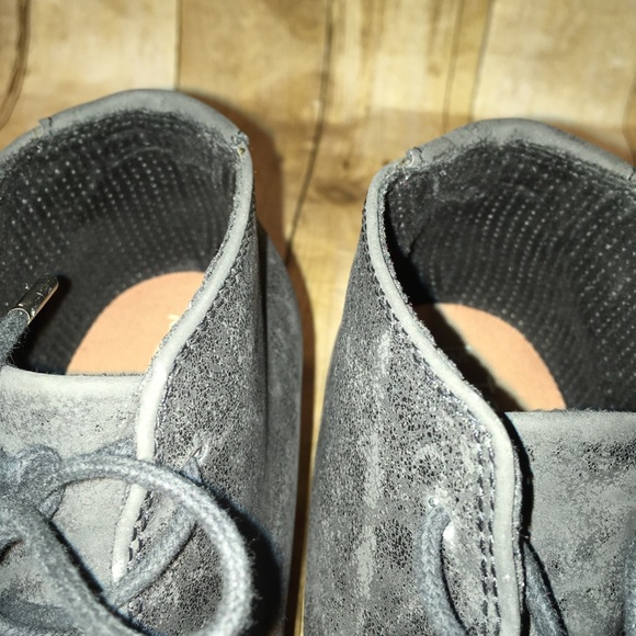 Toms Lunata Lace Up Black Metallic Ankle Bootie Boots Shoes Size 8.5 - Picture 11 of 12